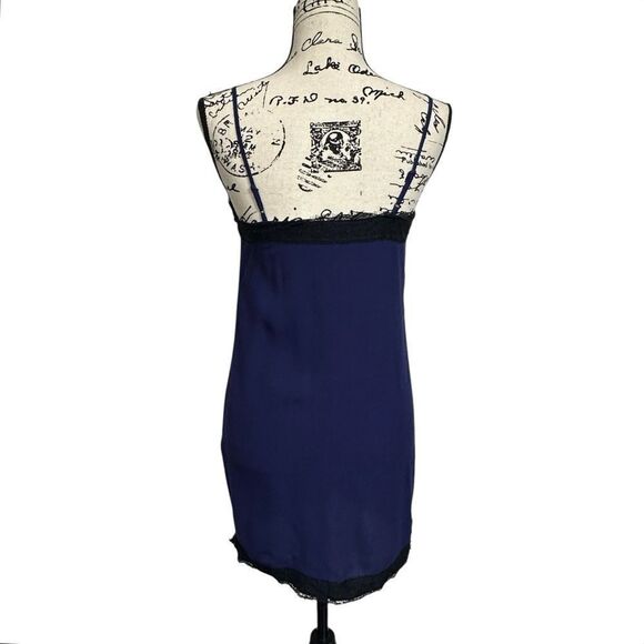Express Y2K Indigo Lace Trim Intimate Style Slip Mini Dress, XS - Picture 4 of 10